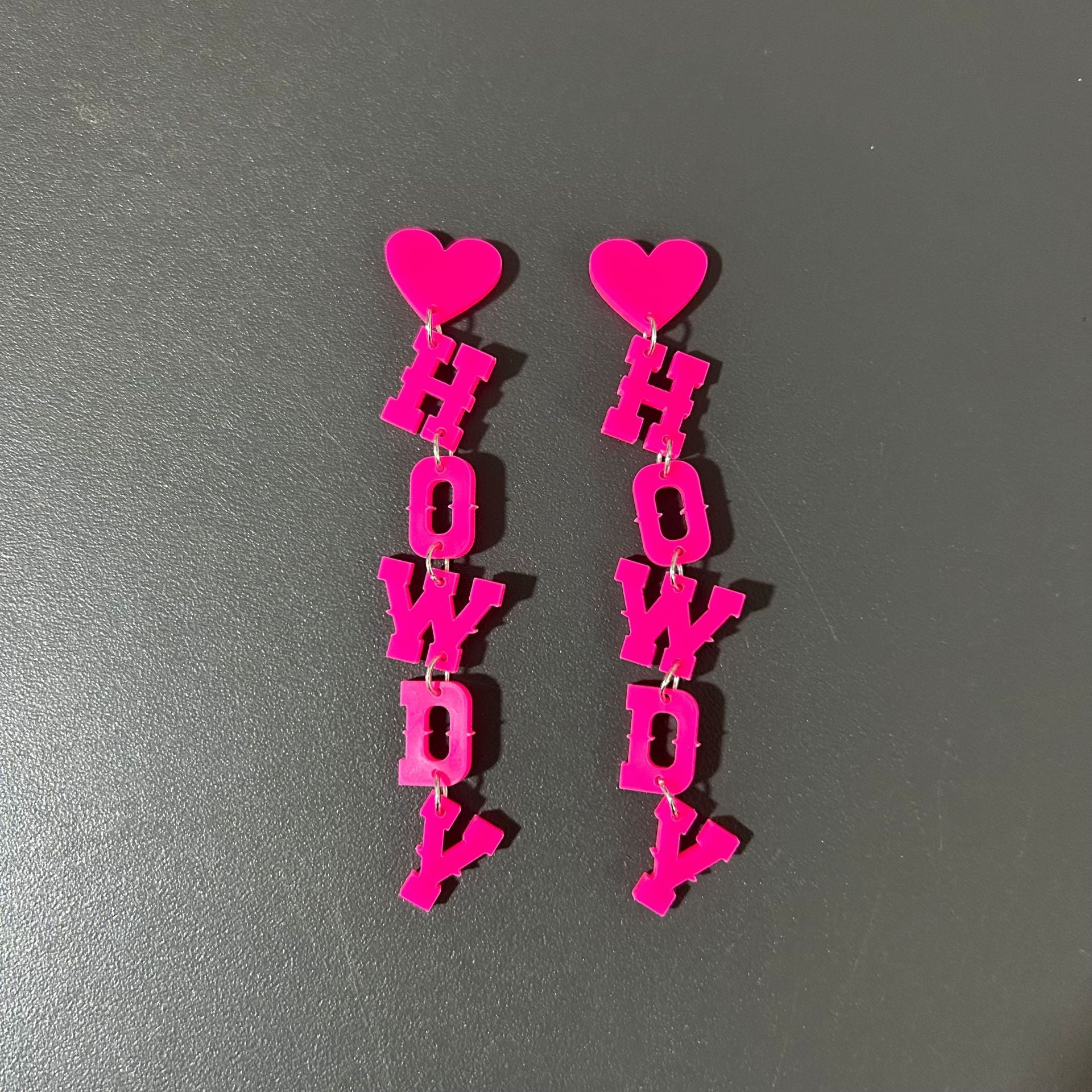 Wholesale Western Cowboy HOWDY Long Letter Acrylic Earrings